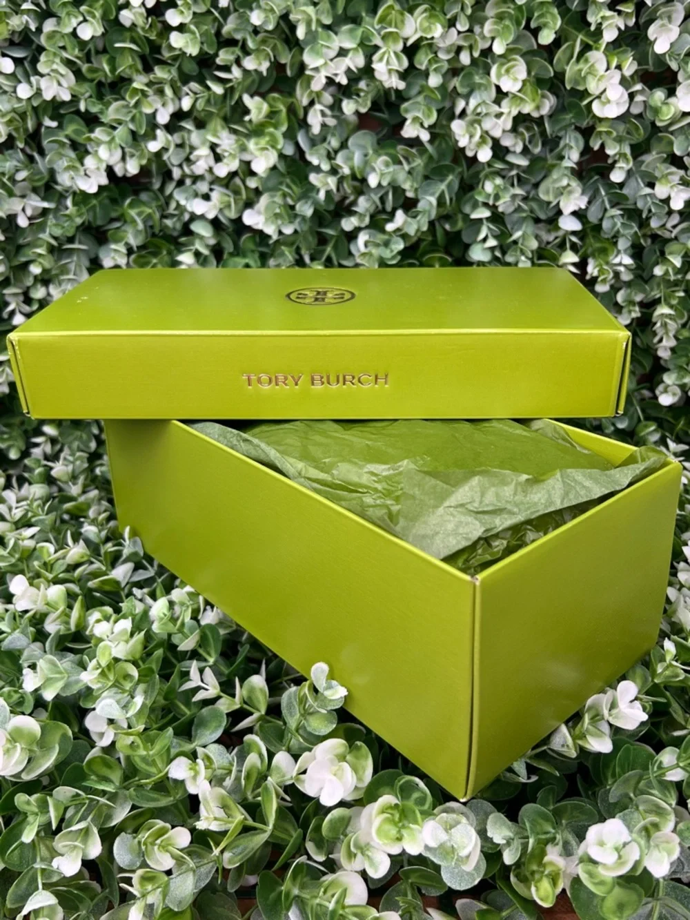 Tory Burch Green Shoe Box / Tissue Paper